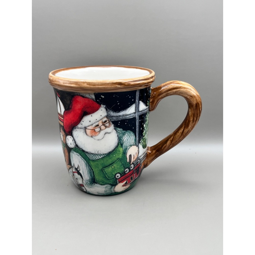Susan Winget Christmas Santa Workshop Ceramic Coffee Mug Certified Holiday 16 oz